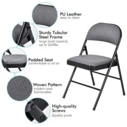 Tangkula Fabric Padded Folding Chair Portable Dining Chairs Pack Of 4 -Tangkula GUEST 4d782bae 8527 40b5 8cd4 655d125dbcb0