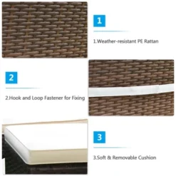 Tangkula 5PCS Rattan Patio Dining Table & Chair Set Outdoor Furniture Set W/ Cushion -Tangkula GUEST 4d98461f 41f4 4278 b93b a269b2a79f05