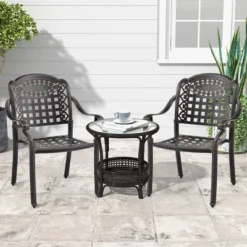 Tangkula 4 Pieces Cast Aluminum Patio Chair Bistro Dining Chair Outdoor Cast Aluminum Chair -Tangkula GUEST 4ddff7ff 7ce4 4f7e b30a b74c0704c51f