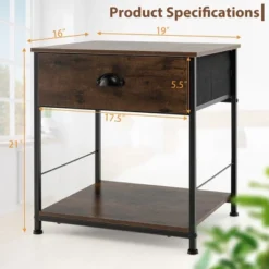 Tangkula 2-tier Nightstand Bedside End Sofa Coffee Table For Bedroom Living Room -Tangkula GUEST 4deb6c96 e544 4ab3 8d6d 4db8bd698d77