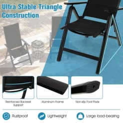 Tangkula Set Of 4 Patio Folding Chairs Lightweight Outdoor Dining Chairs W/ Padded Seat -Tangkula GUEST 4dfb9676 ae60 4593 9c44 91eeb7cc411b