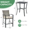 Tangkula 3-Piece Patio Rattan Furniture Set Outdoor Bistro Set Cushioned Chairs & Table Set Gray/Brown -Tangkula GUEST 4e5d642e 0ea4 45dc ba30 c994367ce911