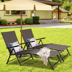 Tangkula 2PCS Chaise Lounge Adjustable Patio Poolside Recliner Chair Outdoor -Tangkula GUEST 4e878fe2 1b87 426e ac91 a9fb1b84bd00