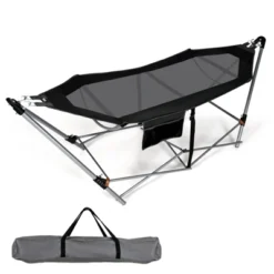 Tangkula Portable Folding Hammock Free Standing Hammock W/ Stand-Folds&Carrying Bag&Anti-Slip Buckle&Storage Pocket -Tangkula GUEST 4e9acc60 d19c 4843 aca2 cf6c243b6e4f