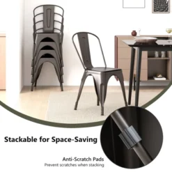 Tangkula Tolix Style Metal Dining Chairs Set Of 4 W/ Removable Backrest For Dining Room -Tangkula GUEST 4f2eaa7b 3f7e 4cbf abdd 6ec9f06ecec4