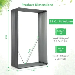 Tangkula Galvanized Metal Raised Garden Bed 71" x 20.5" x 43.5" Large Outdoor Raised Planter Box For Vegetable Flower Fruit Herb Garden 19 Tangkula Galvanized Metal Raised Garden Bed 71" x 20.5" x 43.5" Large Outdoor Raised Planter Box For Vegetable Flower Fruit Herb Garden -Tangkula GUEST 4f605e49 9e48 4eb9 a2bd 18f7844906a5