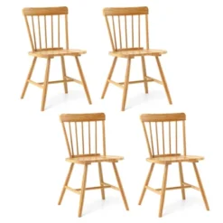 Tangkula Dining Chairs Set Of 4 Farmhouse Kitchen Chair W/ Rubber Wood Frame Wide Seat -Tangkula GUEST 4f709fbc bd29 4fad 8b71 08f12996e9d3