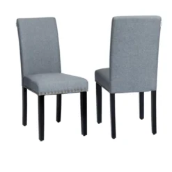 Tangkula 2-Piece Upholstered Linen Fabric Dining Chairs With High Backrest & Padded Seat -Tangkula GUEST 4fe6b27c de1b 4ee9 924b 5bc516f2c278