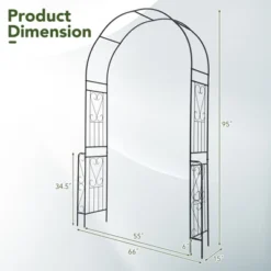 Tangkula Garden Arch Arbor Trellis 7.9 FT Metal Pergola Arbor W/ Elegant Pattern & Arc Top Design Galvanized Metal Pipes -Tangkula GUEST 5020c0d1 8687 4cc5 9d73 e465d0696266