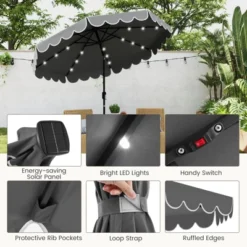 Tangkula 9.3 FT Solar Patio Umbrella W/ 32 LED Lights & Tilt Adjustment -Tangkula GUEST 50d0181e b908 43e6 a5d7 797b48875244