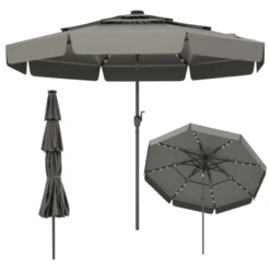 Tangkula 10 FT Solar Patio Umbrella W/ 32 LED Lights 3-Tier Vented Top & Tilt Adjustment -Tangkula GUEST 510fe8be 172a 4518 81f0 821a03c4df21