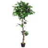 Tangkula Artificial Ficus Silk Tree Wood Trunks Green 5.5 Feet Holiday Decoration 2 Tangkula Artificial Ficus Silk Tree Wood Trunks Green 5.5 Feet Holiday Decoration -Tangkula GUEST 5121af17 d715 454b b268 a78ca3e7f932