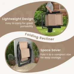 Tangkula Zero Gravity Chair Folding Recliner Lounge Chair W/ Cushion Cup Holder -Tangkula GUEST 51337608 0084 452a 8450 851874a0d962