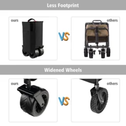 Tangkula Collapsible Folding Outdoor Utility Wagon With Cover Bag Outdoor Camping Garden Cart With Telescoping Handle Black/Blue -Tangkula GUEST 51ca4a8a 8f4f 446d ba95 41a0bd76dab5