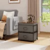 Tangkula 2 Drawer Dresser Fabric Storage Organizer Nightstand Bedside Sofa Table Grey & Rustic Brown 1 Tangkula 2 Drawer Dresser Fabric Storage Organizer Nightstand Bedside Sofa Table Grey & Rustic Brown -Tangkula GUEST 51da0f53 b018 40b4 9e41 d6d8faf2a7c3