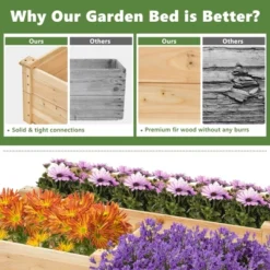 Tangkula 3-Tier Outdoor Raised Garden Bed Fir Wood Elevated Flower Box Backyard -Tangkula GUEST 52badfc7 5104 4a78 b3f5 fed72241ce06