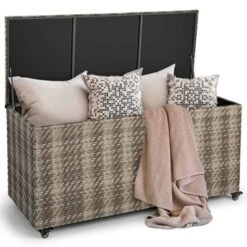 Tangkula 96 Gallon Outdoor Storage Box PE Wicker Deck Box With 4 Wheels & Waterproof Liner Patio Rattan Storage Container Mix Brown/Mix Grey 23 Tangkula 96 Gallon Outdoor Storage Box PE Wicker Deck Box With 4 Wheels & Waterproof Liner Patio Rattan Storage Container Mix Brown/Mix Grey -Tangkula GUEST 5398f10f 6386 4f09 b568 5a982d8ad43d