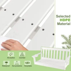 Tangkula 54" HDPE Porch Swing Outdoor Patio Hanging Chair W/ Cup Holder Adjustable Chain 16 Tangkula 54" HDPE Porch Swing Outdoor Patio Hanging Chair W/ Cup Holder Adjustable Chain -Tangkula GUEST 53cac2c4 ee4c 4fda 877d a192957dba27