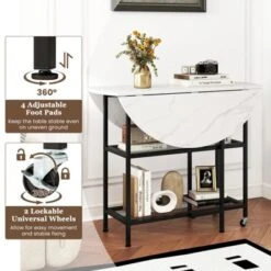 Tangkula Round Outdoor Dining Table For 4 People 36 Inch Acacia Wood Patio Table For Yard -Tangkula GUEST 542348b3 1f12 45f8 8541 ca3448d89f5f