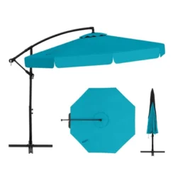 Tangkula 10FT Offset Hanging Umbrella Patio Cantilever Umbrella W/ Easy Tilt Adjustment -Tangkula GUEST 54420f21 3a2a 4ebb 8aac af7b4c538c42