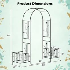 Tangkula 86" Arch Trellis For Climbing Plants W/ Planter Boxes Roses Vines For Wedding 19 Tangkula 86" Arch Trellis For Climbing Plants W/ Planter Boxes Roses Vines For Wedding -Tangkula GUEST 553793ea c7d3 4fd4 8190 e743562a201b