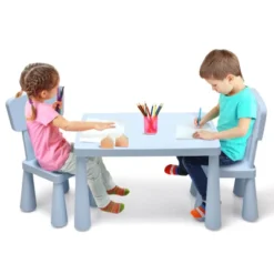 Tangkula Kids Table And 2 Chairs Set Children Play Activity Table Furniture Set Blue/Pink/White/Green -Tangkula GUEST 55525174 bb5d 4895 8694 3b17ebfb90f8