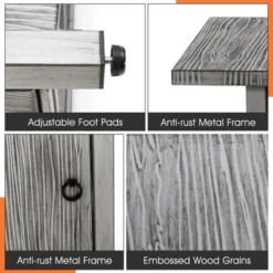 Tangkula 43’’ Propane Fire Pit Table 50,000 BTU Outdoor Propane Gas Fire Table W/ Wood Grain Tabletop Hideaway Tank Storage -Tangkula GUEST 55dfc606 9f39 4341 b011 611358f3ad77