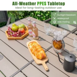 Tangkula 59" X 35" Large Rectangle Outside Table W/ Metal Legs Accommodate Up To 6 14 Tangkula 59" X 35" Large Rectangle Outside Table W/ Metal Legs Accommodate Up To 6 -Tangkula GUEST 562876f5 bdf3 4aec 8182 8975f34530e4