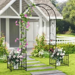 Tangkula 86" Arch Trellis For Climbing Plants W/ Planter Boxes Roses Vines For Wedding 14 Tangkula 86" Arch Trellis For Climbing Plants W/ Planter Boxes Roses Vines For Wedding -Tangkula GUEST 5646c2da 554e 4958 87e7 643d88e7fc75