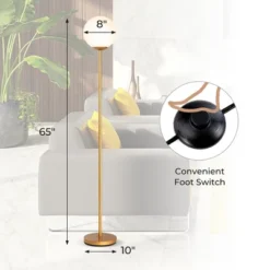 Tangkula Glass Globe LED Floor Lamp W/ Acrylic Lampshade Bedroom Office -Tangkula GUEST 56695e1f fa75 4f19 b09b 14542e8b6b4c