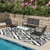 Tangkula 4 PCS Patio Furniture Set Outdoor Conversation Set W/Glass Coffee Table Garden Bistro Set Gray -Tangkula GUEST 56c2aaa4 4246 424a 83f1 0453936e28f4