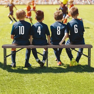 Tangkula 2PCS 6 Ft Plastic Folding Bench Portable Fold-in-Half Seat W/ 1320 LBS Capacity Gray 4 Tangkula 2PCS 6 Ft Plastic Folding Bench Portable Fold-in-Half Seat W/ 1320 LBS Capacity Gray - Image 2