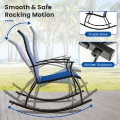 Tangkula Set Of 2 Outdoor Rocking Chair Patio Rocker W/ Breathable Fabric -Tangkula GUEST 576a4150 d886 4142 9847 5ed2497c332f