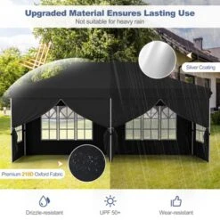 Tangkula 10 X 20FT Pop Up Canopy With 6 Sidewalls Outdoor Canopy Tent With Zippered Entrances Windows Blue/Black/Grey/White -Tangkula GUEST 57afc3f0 9d01 4de6 84cf df01b495781b