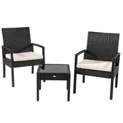 Tangkula Cushioned Outdoor Wicker Rattan Chair Set Patio Furniture Backyard Seat -Tangkula GUEST 57ec6e32 3713 4284 ad95 970780cc06e7