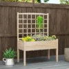 Tangkula Raised Garden Bed W/ Lattice Trellis Drainage Holes Legs Legs For Climbing Vine