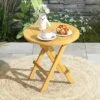 Tangkula Patio Folding Side Table W/ X-shaped Legs & Slatted Tabletop For Backyard -Tangkula GUEST 5869e6f3 36a6 4495 8c07 b79ec60a1a02