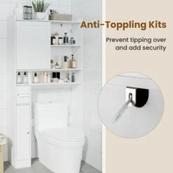 Tangkula Over The Toilet Cabinet Space-saving Bathroom Storage Organizer W/ Sliding Door -Tangkula GUEST 587cba35 39e9 41c1 a455 c343de306afc