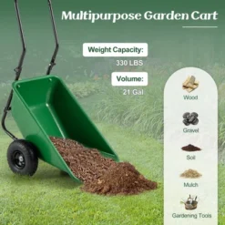 Tangkula Dual-Wheel Wheelbarrow W/ Pneumatic Tires 330 LBS Load Capacity 21 Gal Volume -Tangkula GUEST 589d4c69 a949 43b3 a472 dd2416b948e6