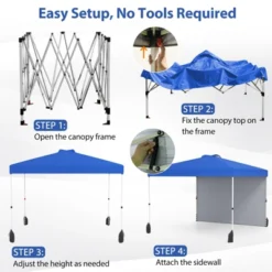 Tangkula 10 X 10 FT Pop Up Canopy Tent W/ 1 Sidewall Wheeled Bag 8 Stakes & 4 Wind Ropes -Tangkula GUEST 59059e95 583d 4fff 91eb 3925676cbfa9