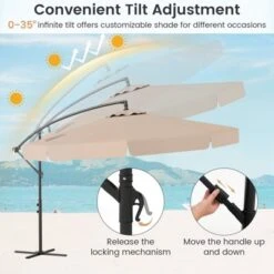 Tangkula 10FT Offset Hanging Umbrella Patio Cantilever Umbrella W/ Easy Tilt Adjustment -Tangkula GUEST 5917b385 1c58 4134 950f 236ed1e106c2
