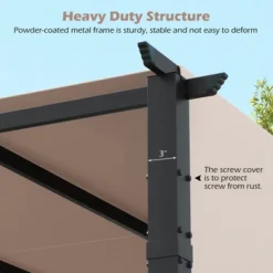 Tangkula 10 X 10 Ft Flat Top Pergola W/ Retractable Canopy Outdoor Grill Gazebo -Tangkula GUEST 595e72f3 d00e 44b5 a86e e187f37153b1