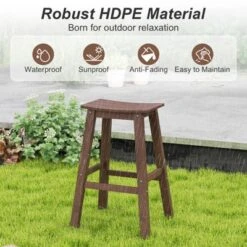 Tangkula 3PCS Outdoor HDPE Bar Table & Chair Set For 2 W/ Footrests For Garden Yard Pool -Tangkula GUEST 59c609fb 9a6a 407a aca5 ab9be5233b3a