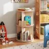 Tangkula Kids Rotating Bookshelf Round Spinning Corner Bookcase W/Bear Baffles Coffee -Tangkula GUEST 59e7b224 6faf 400f ae63 2ee2ffa6458e