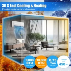 Tangkula 9000BTU Mini Split Air Conditioner & Heater 19 SEER2 115V Wall Mount AC Unit -Tangkula GUEST 59eb4dbf 1748 4c79 9444 c6933028d2d1