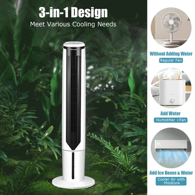 Tangkula 3-IN-1 Evaporative Air Cooler, Swamp Cooler Portable Cooling Tower Fan With Remote Control, 70° Oscillation, 7H Timer, 4 Ice Packs 4 Tangkula 3-IN-1 Evaporative Air Cooler, Swamp Cooler Portable Cooling Tower Fan With Remote Control, 70° Oscillation, 7H Timer, 4 Ice Packs - Image 2