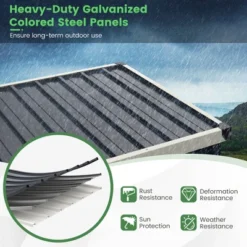 Tangkula 4 X 3 FT Metal Outdoor Storage Shed W/ Lockable Door Garden Utility Tool House -Tangkula GUEST 5b484254 0ecd 4a19 9c83 9101cae83712