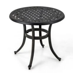 Tangkula Cast Aluminum Patio Table 24"Outdoor Round Side Table Anti-Rust Coffee Bistro Table -Tangkula GUEST 5bbe62c0 cd01 4705 b23f 0d9681ef6b83