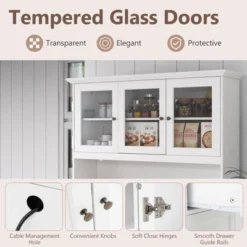 Tangkula 77" Tall Kitchen Pantry Storage Cabinet With LED Lights And Power Outlets -Tangkula GUEST 5beea9a2 b91c 4855 b72d 835e4fbae452