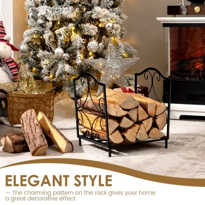 Tangkula Fireplace Firewood Rack, Heavy Duty Small Firewood Holder For Fireplace, 132 Lbs Load Capacity, Decorative Log Rack Wood Holder 9 Tangkula Fireplace Firewood Rack, Heavy Duty Small Firewood Holder For Fireplace, 132 Lbs Load Capacity, Decorative Log Rack Wood Holder - Image 7